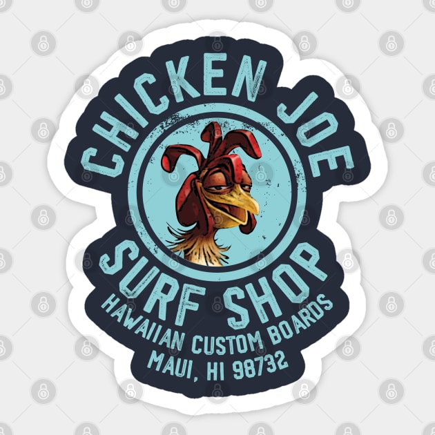 Chicken Joe Surf Shop Sticker by teeteet